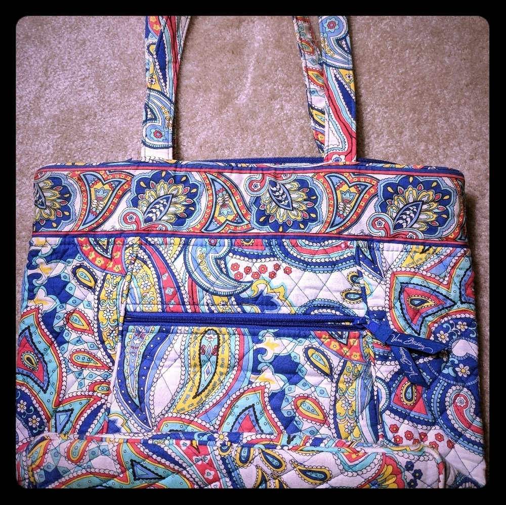 Vera Bradley Marina Paisley Satchel Tote Handbag